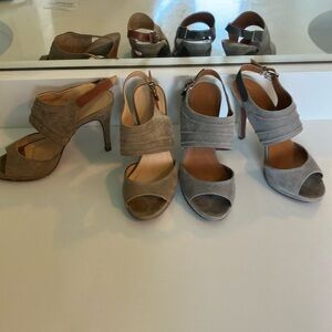 J.Crew tan and grey heels. 8 and 8.5